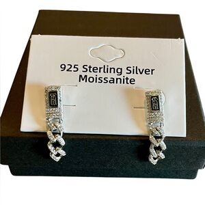 🆕 Luxury Moissanite Diamond Earrings .5 cwwt sterling push back-rhodium plated